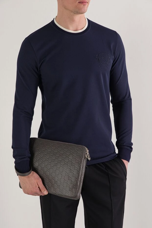 Gucci сумка через плечо серая среднего размера с тисненым логотипом gg
 192762 - фото 2