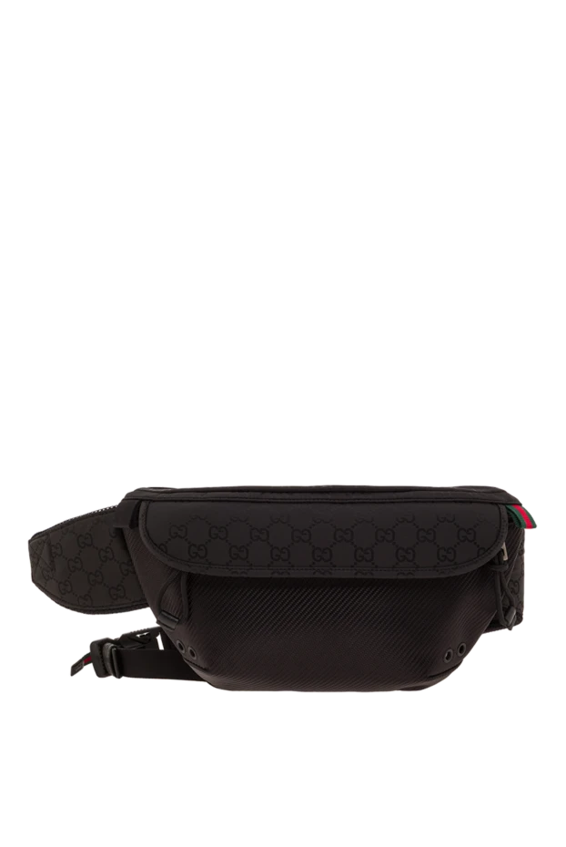 Мужская черная поясная сумка с тиснением в виде монограммы GG - фото 1