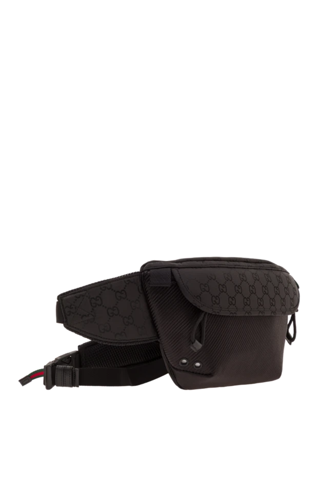 Gucci gg монограммасы бар ерлерге арналған қара белдік сөмкесі 192763 - фото 3