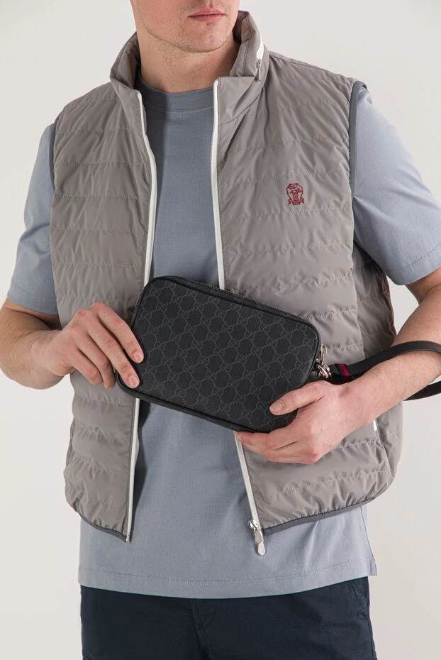 GG Supreme фирмалық матасынан жасалған сұр түсті муфта. - фото 2