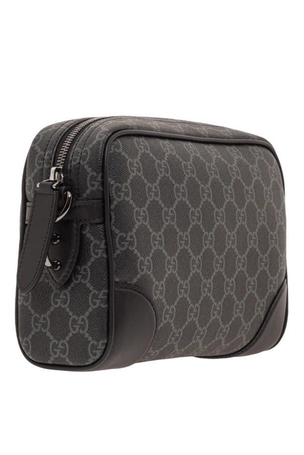 Gucci маленькая сумка через плечо из текстиля gg monogram черного цвета 192766 - фото 3