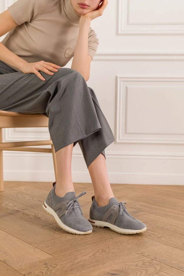 Loro Piana женские кроссовки 360 lp flexy walk серого цвета 192775 - фото 2