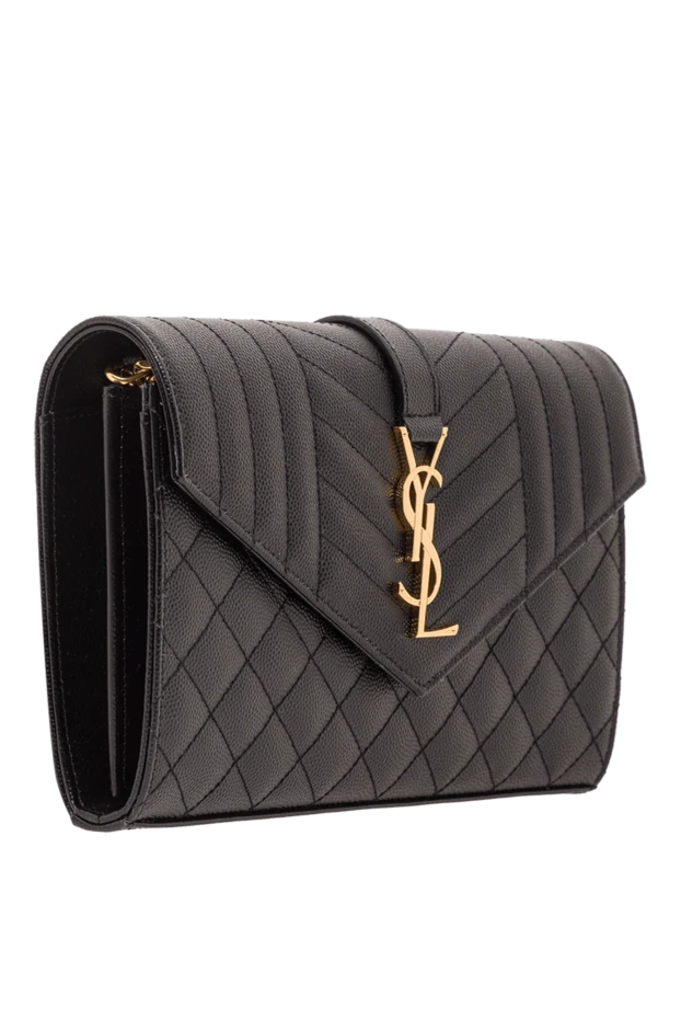 Saint Laurent сумка-конверт envelope из стеганой зернистой кожи теленка 192780 - фото 3