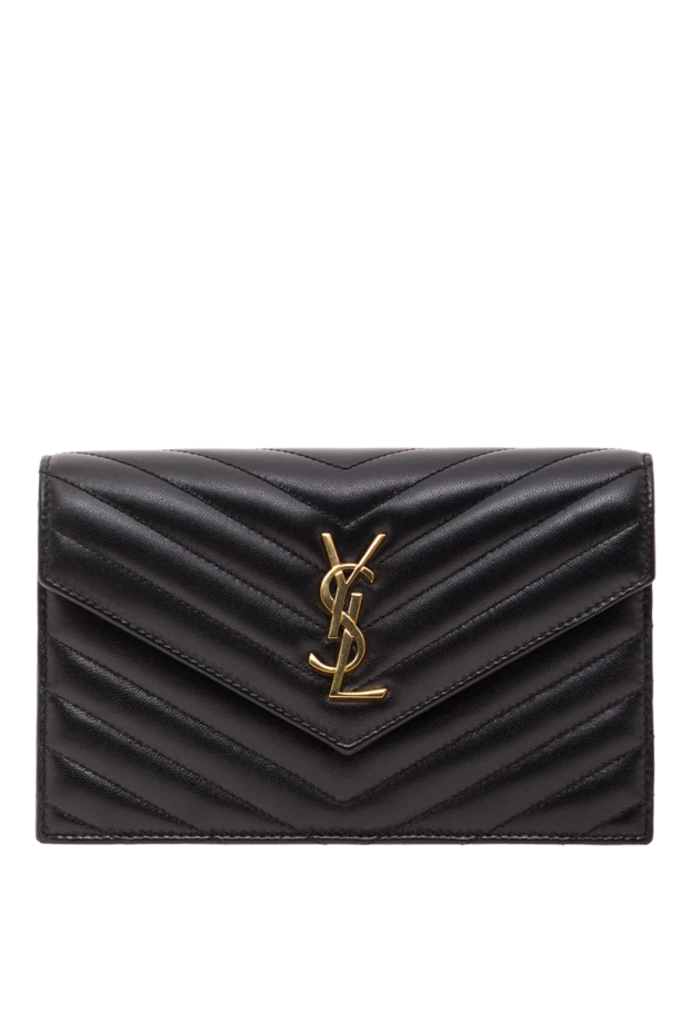 Saint Laurent қара түсті шеврон тігісімен тігілген шынжырлы сөмке 192783 - фото 1