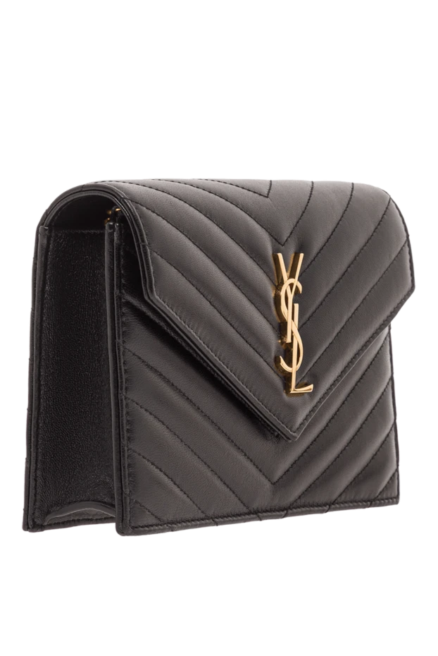 Saint Laurent қара түсті шеврон тігісімен тігілген шынжырлы сөмке 192783 - фото 2