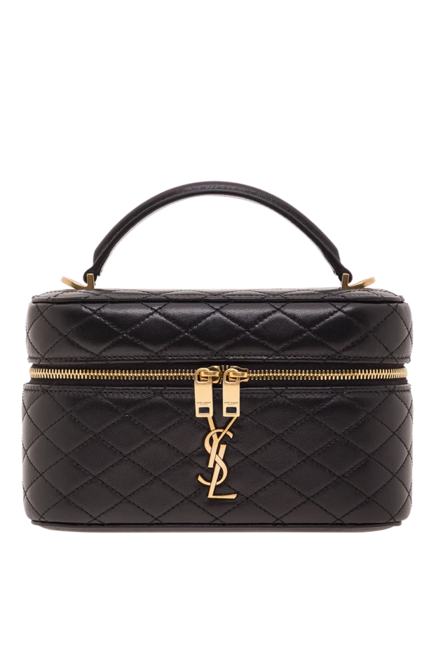 Saint Laurent гауһармен безендірілген gaby косметикалық сөмкесі, қара түсті 192793 - фото 1