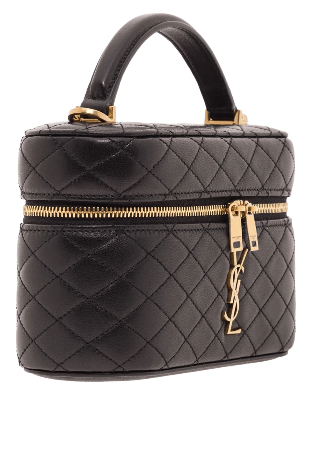 Saint Laurent гауһармен безендірілген gaby косметикалық сөмкесі, қара түсті 192793 - фото 3