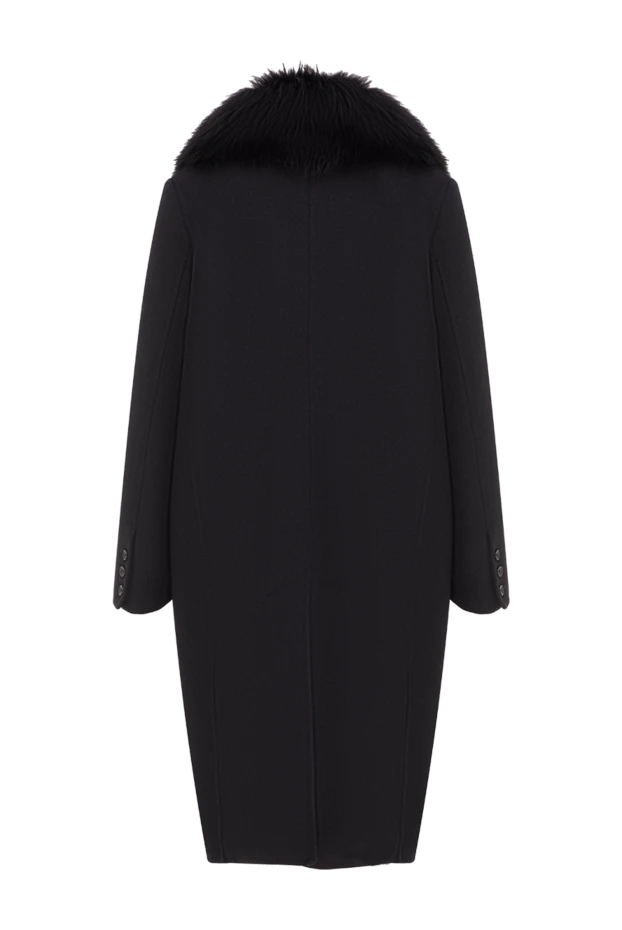 Ermanno Scervino черное пальто со съемным воротником из меха 192798 - фото 2