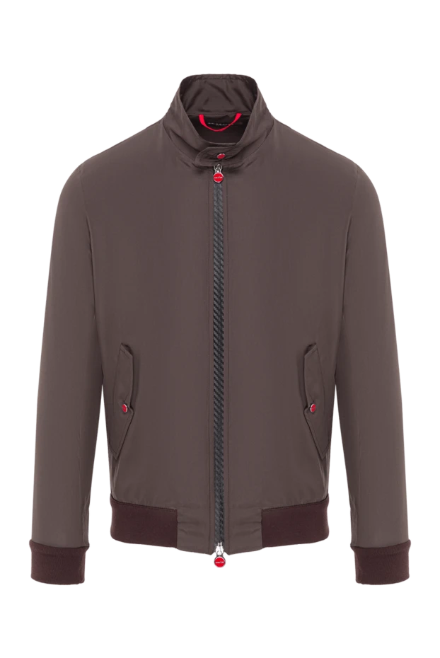 Мужская куртка-бомбер в коричневом цвете с воротником-стойкой - фото 1
