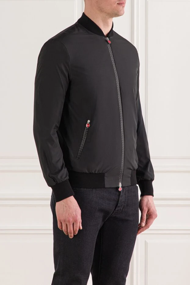Kiton ерлерге арналған жеңіл қара түсті бомбер күртешесі 192802 - фото 3