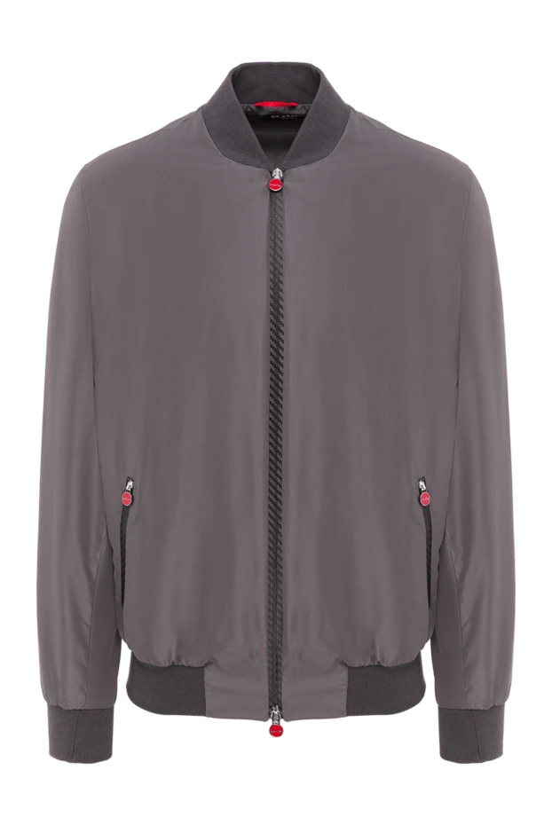 Ерлерге арналған қызыл түсті свитермен бірге сұр түсті бомбер күртеше - фото 1