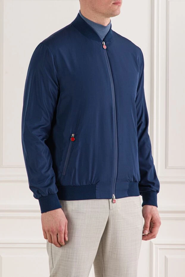 Kiton ерлерге арналған жеңіл көк түсті бомбер күртеше 192804 - фото 3