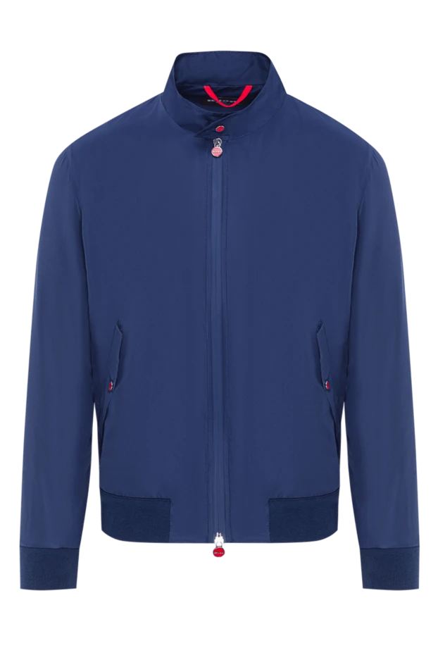 Синяя ветровка из мягкого японского нейлона с воротником-стойкой - фото 1