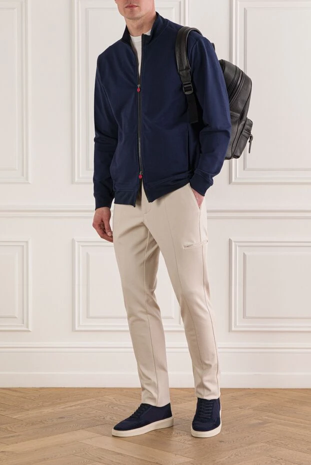 Kiton ерлерге арналған көк түсті жұмсақ джерси спорттық күртеше 192809 - фото 2