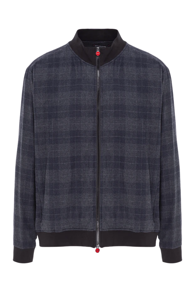 Ерлерге арналған қою көк түсті тоқылған бомбер күртеше - фото 1