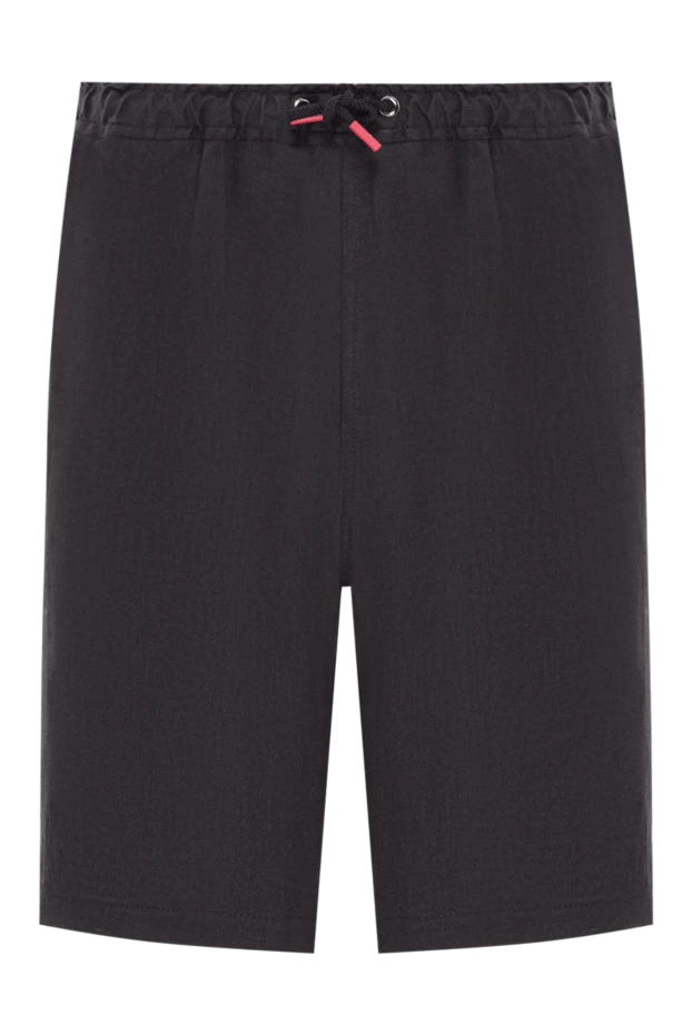 Black linen shorts with elastic drawstring waistband - photo 1