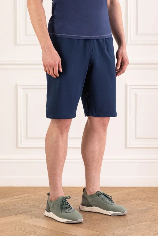 Kiton men's blue cotton jersey shorts with elastane 192824 - photo 3