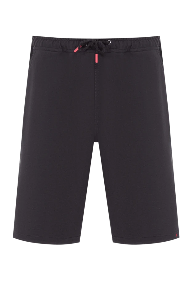 Қара түсті эластанмен мақтадан жасалған джерсиден тігілген ерлерге арналған шорттар - фото 1