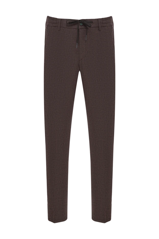 Berwich брюки мужские из темно-коричневой шерсти на завязке 192835 - photo 1