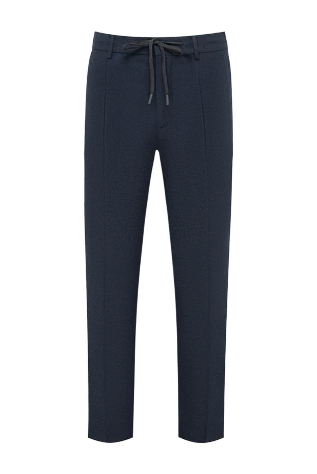 Wool trousers with creases and adjustable drawstring - photo 1