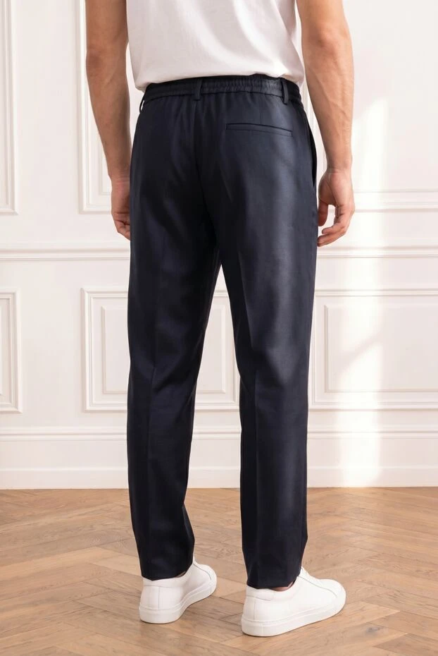 Wool trousers with creases and adjustable drawstring - photo 2