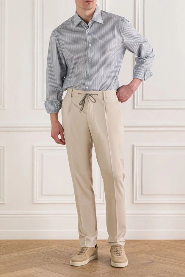 Berwich белі мен әжімдері бар, крем түсті, еркін киінетін шалбар 192840 - фото 3