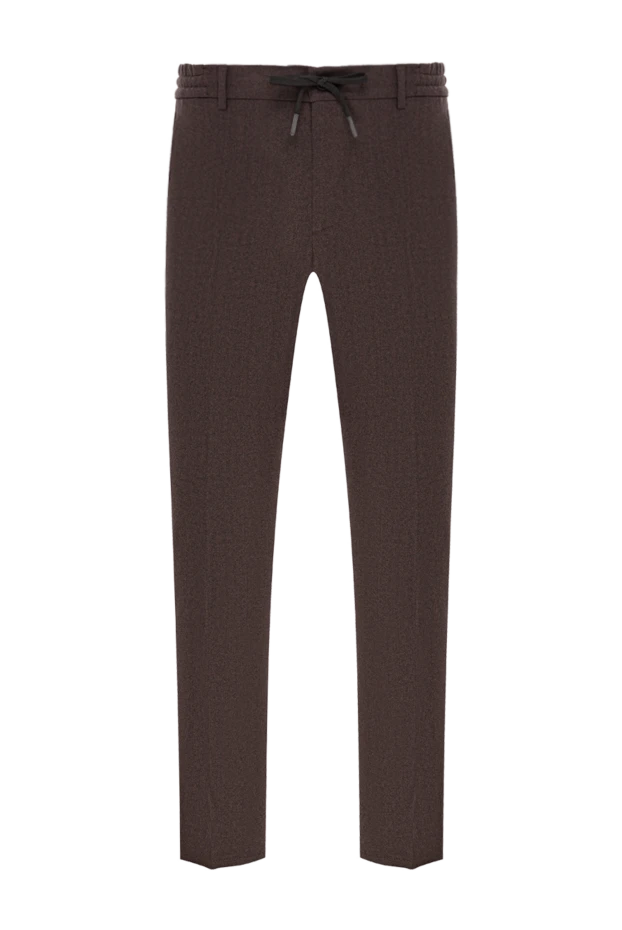Berwich classic wool trousers with elastic waistband and drawstring in brown 192844 - photo 1
