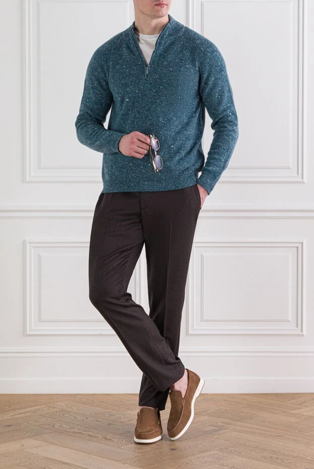 Berwich ерлерге арналған қоңыр жүн шалбар, серпімді белбеуі бар 192845 - фото 2