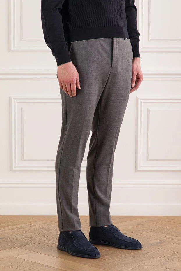 Berwich ерлерге арналған жүн аралас тік шалбар, баулы белбеуі бар 192857 - фото 3