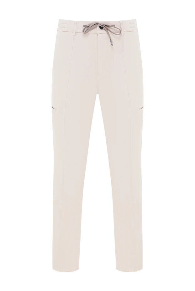 Аяқтарында қалталары бар бежевый түсті жіңішке шалбар - фото 1