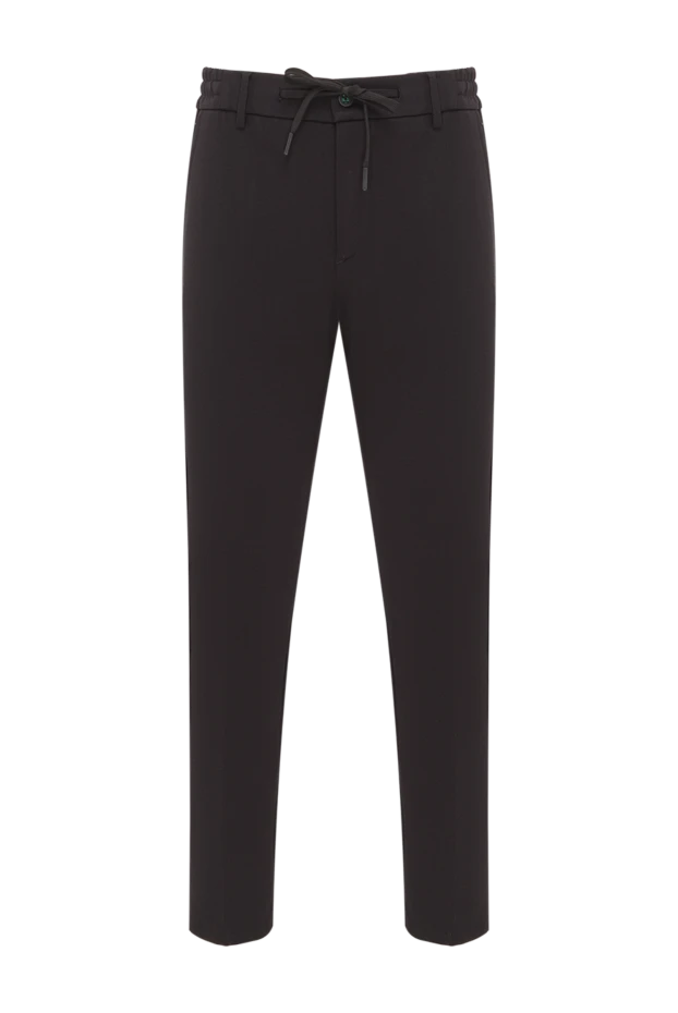 Berwich мужские черные брюки с эластичным поясом и регулируемой кулиской 192870 - фото 1