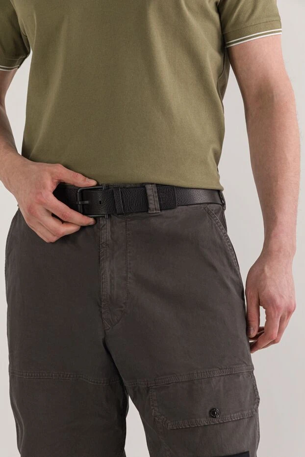 Compass логотипі бар түйіршікті былғары белдік - фото 2