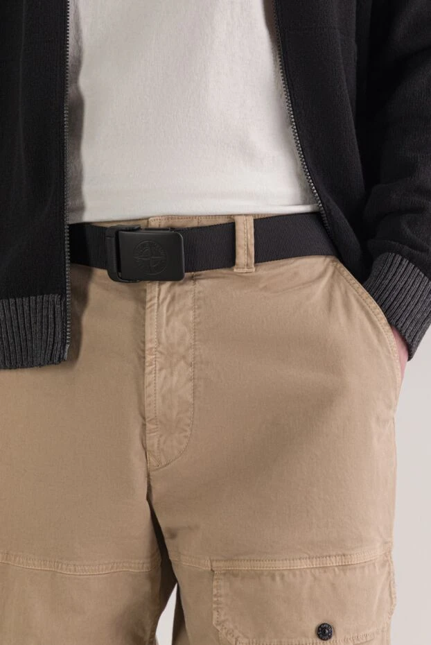 Stone Island түйіршікті былғары жиегі бар нейлоннан жасалған белдік 192875 - фото 2