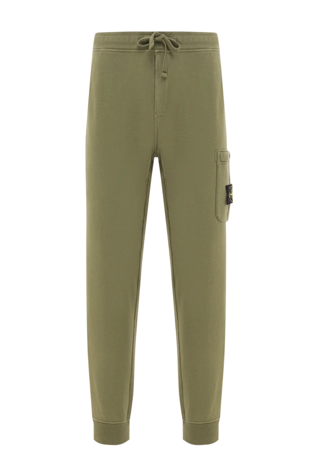 Зеленые спортивные брюки из органического хлопкового флиса - фото 1