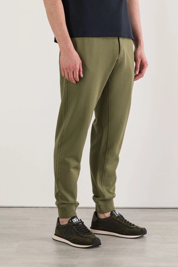 Stone Island зеленые спортивные брюки из органического хлопкового флиса 192886 - фото 3