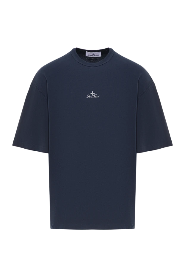 Кестеленген логотипі бар көк түсті кәдімгі футболка
- фото 1