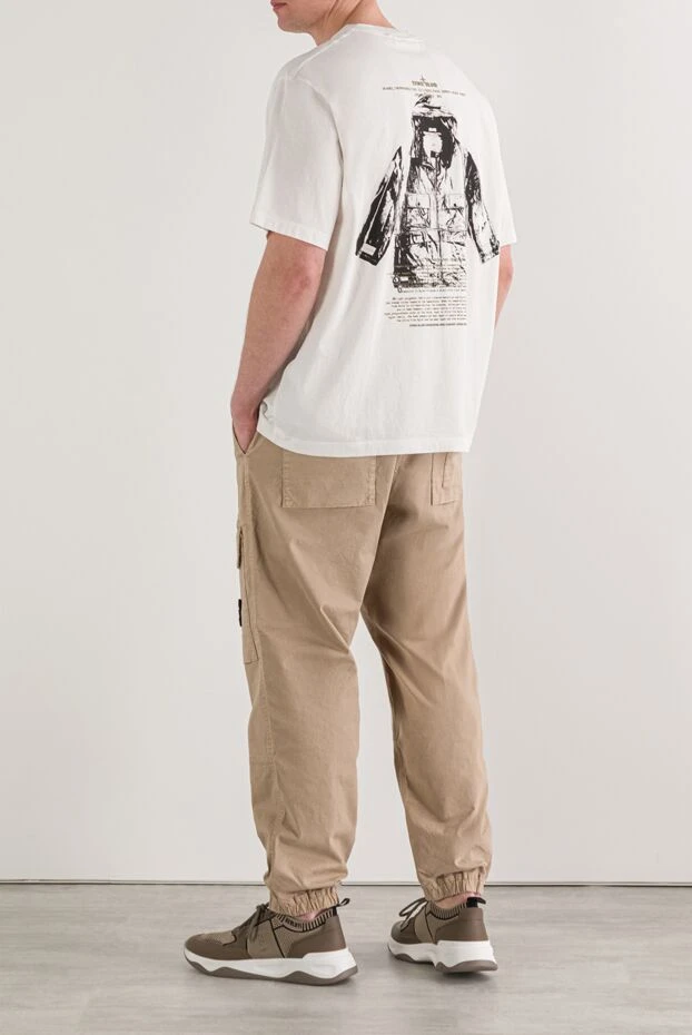 Stone Island archivio баспасы бар кәдімгі ақ футболка 192895 - фото 3