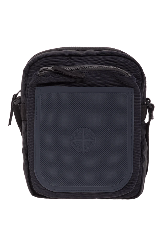 Резеңкеленген қалтасы бар көк нейлон ілінісу сөмкесі - фото 1