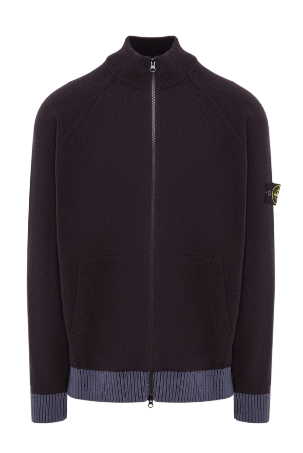 Логотипі бар көк түсті мақтадан жасалған сыдырмалы жемпір - фото 1