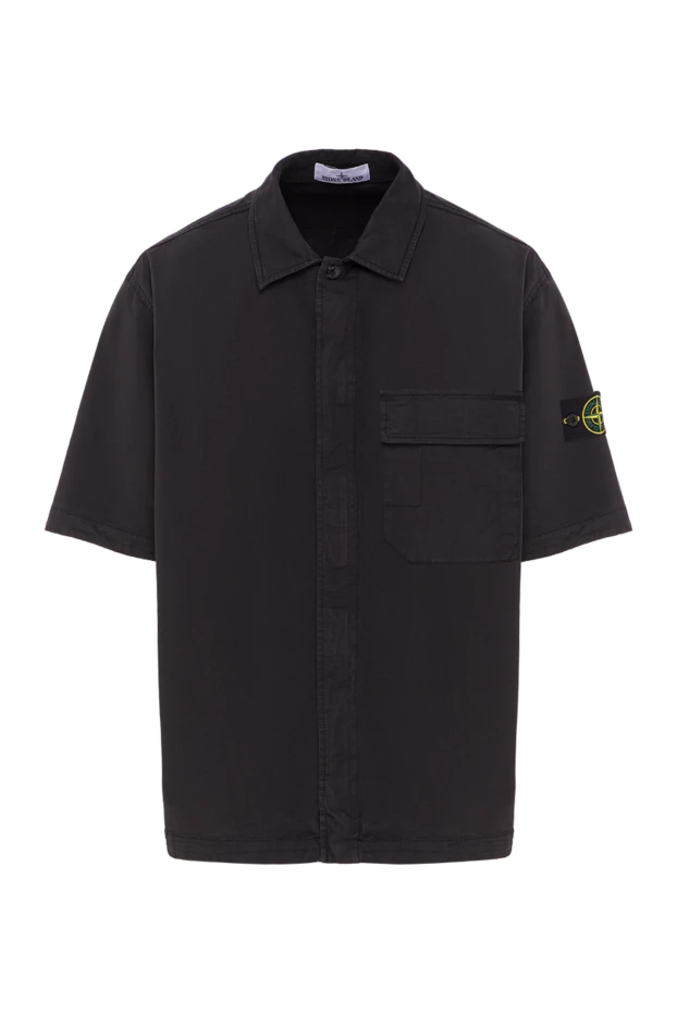 Рубашка-куртка из легкого эластичного органического черного хлопка - фото 1