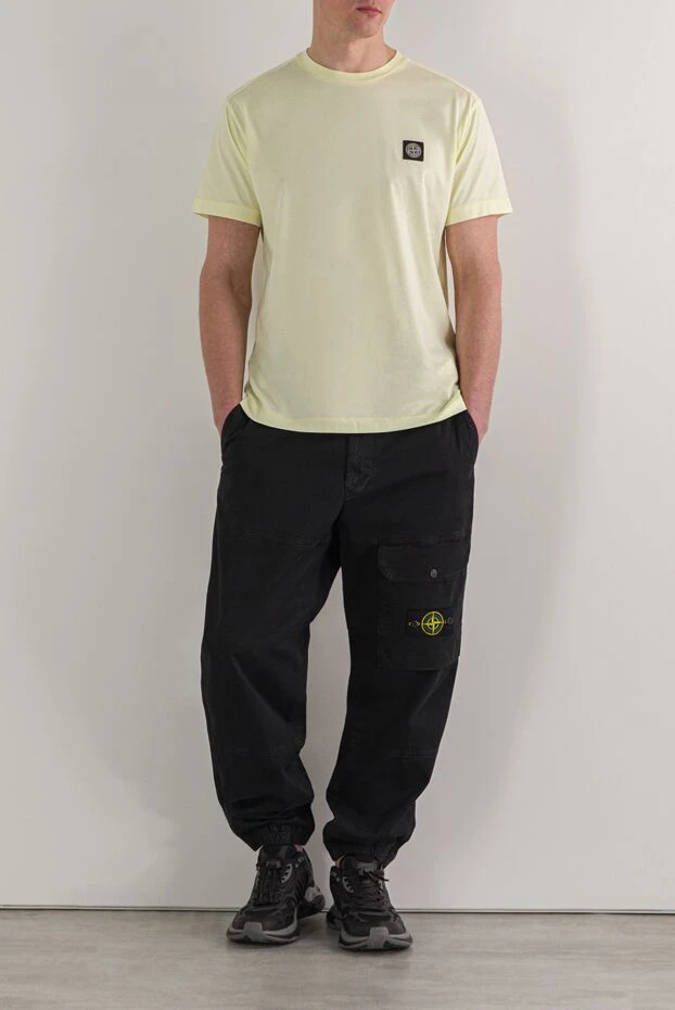 Stone Island black organic cotton cargo pants with elastic cuffs 192911 - photo 2
