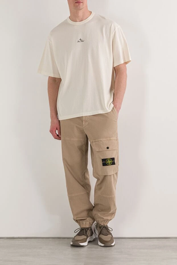 Stone Island кәдімгідей киюге болатын ақ футболка, кестеленген логотипі бар
192914 - фото 2