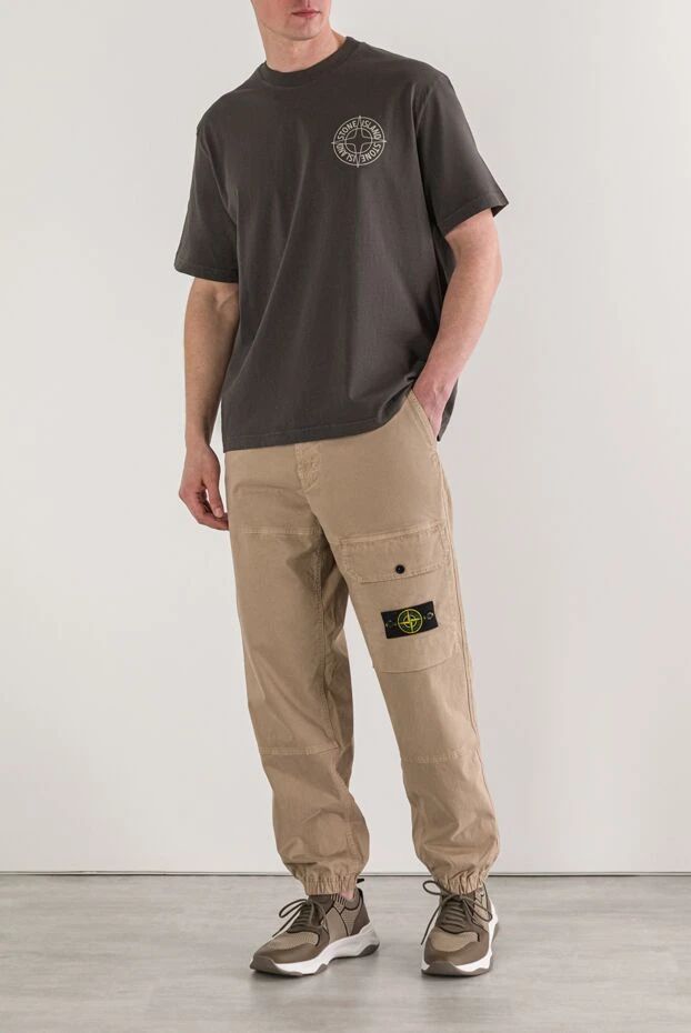 Stone Island темно-серая футболка стандартного кроя с принтом «outline compass».
192917 - фото 2