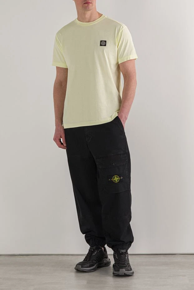 Stone Island ашық түсті, компас патчы бар, денеге жабысқан футболка 192918 - фото 2