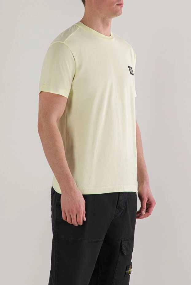 Stone Island ашық түсті, компас патчы бар, денеге жабысқан футболка 192918 - фото 3