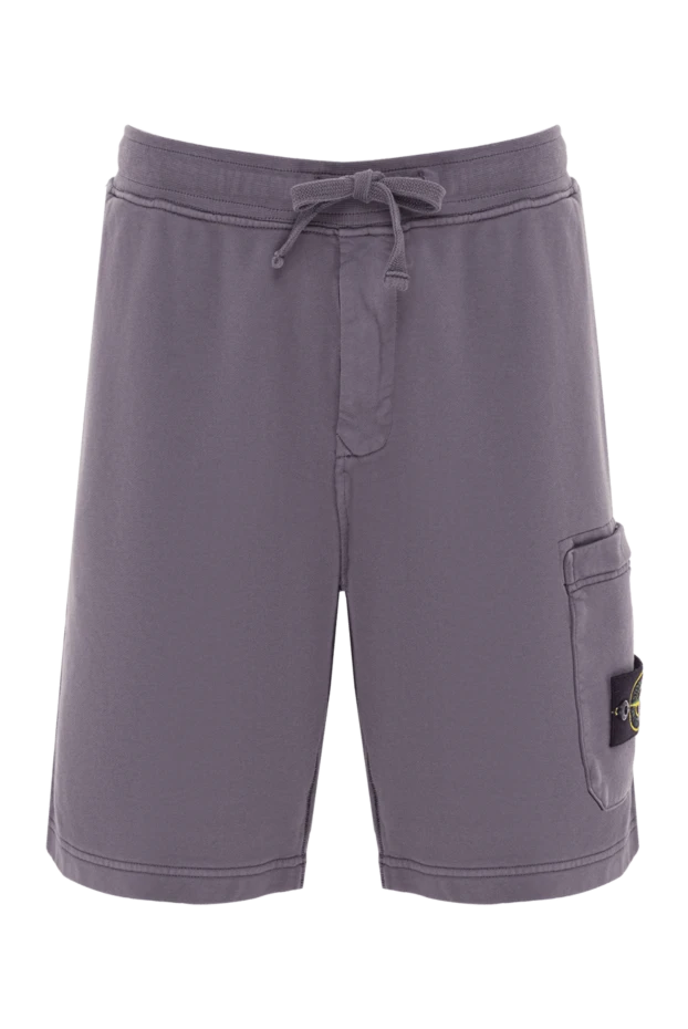 Спортивные серые шорты стандартного кроя с накладным карманом - фото 1
