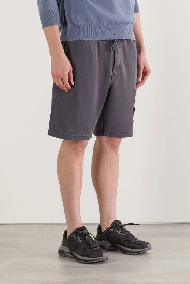Stone Island спортивные серые шорты стандартного кроя с накладным карманом 192929 - фото 3