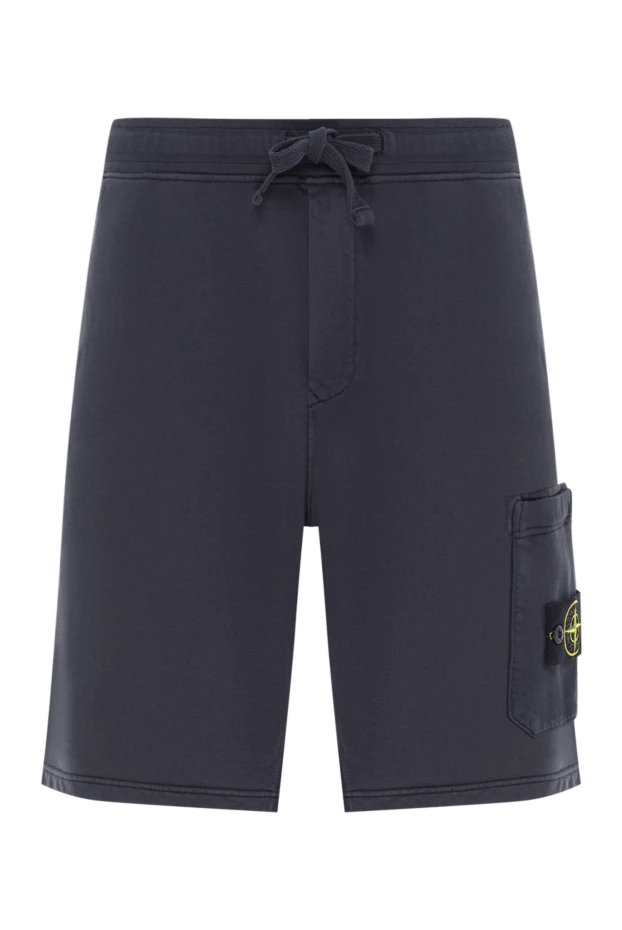Regular fit blue sports shorts with a patch pocket - photo 1