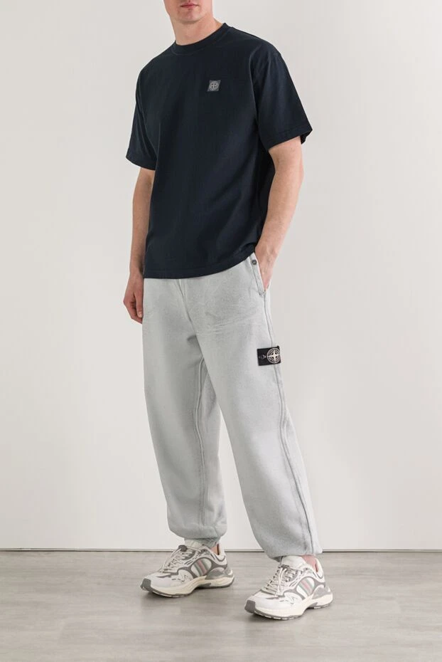 Stone Island спортивные брюки из флиса ламинированные светоотражающей пленкой 192932 - фото 3