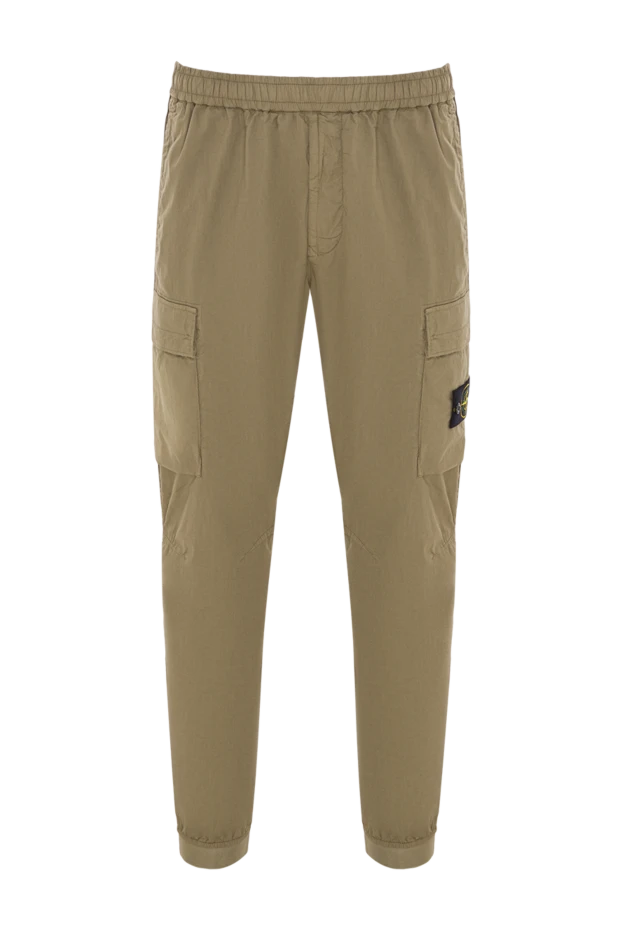 Stone Island брюки карго из зеленого стрейч хлопка paracadute 192934 - фото 1
